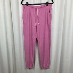 Anthropologie Sundry Sunnyside Pink Waffle Knit Jogger Pants Sz.M
